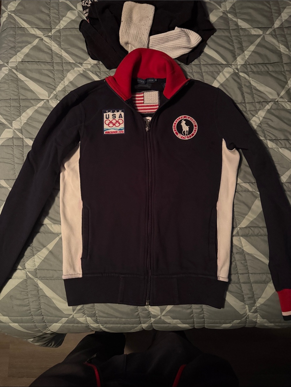 Polo by Ralph Lauren Navy, White & Red Full-Zip Team USA Jacket